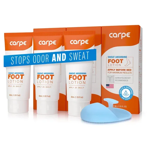 Vista 12 de Carpe Loción para pies absorbente de sudor con aplicador, una solución recomendada por dermatólogos para detener los pies sudorosos y malolientes