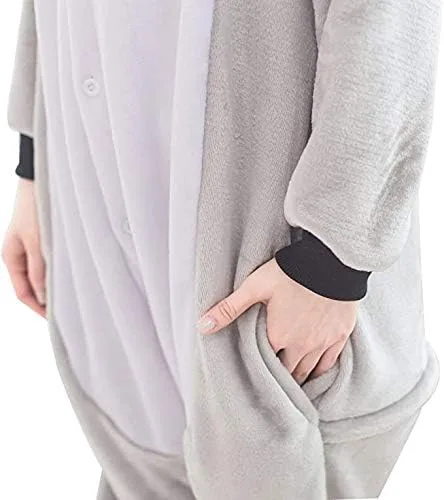 Vista 5 de WOWcucos traje de jirafa para usar como pijama o disfraz unisex para adultos