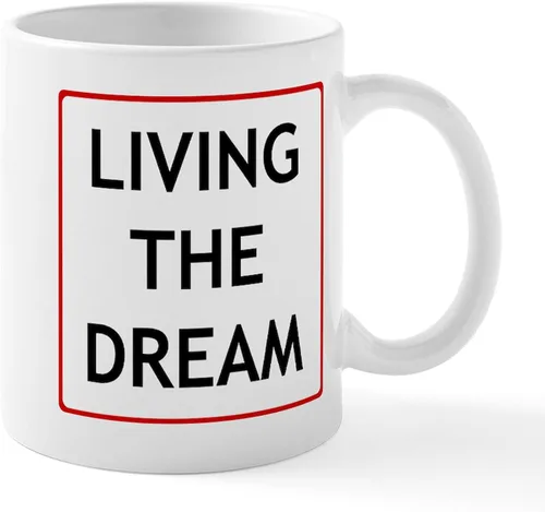 Vista 90 de CafePress Living The Dream Mugs Taza de café de cerámica de 11 oz (11.0 fl oz)