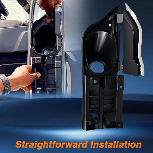 Vista 5 de FUSCH Bisagra de bolsillo para carcasa de puerta de llenado de combustible con cubierta blanca, tapa de puerta de combustible compatible con Ford