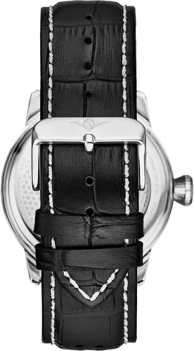 Vista 3 de Stuhrling Original Reloj para hombre Reloj de vestir automático automático Relojes de esqueleto para hombre Correa de reloj de cuero mecánico