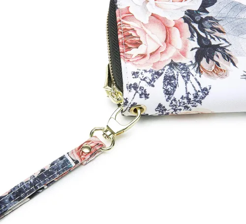 Vista 134 de Cartera de mano para mujer, estilo bohemio, con RFID, elegante, espaciosa con correa para viajes, capacidad para tarjetas, teléfono, dinero
