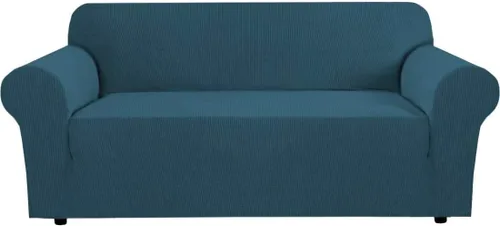 Vista 112 de H.VERSAILTEX Funda elástica para sofá, fundas suaves para muebles de 3 cojines, con tela jacquard gruesa a cuadros con parte inferior elástica, sofá