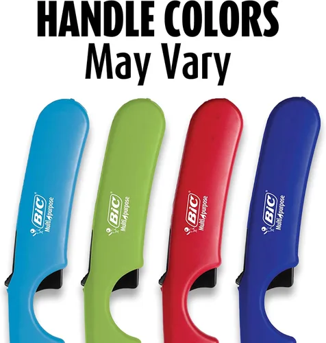 Vista 2 de Encendedores BIC multiuso, confiables y seguros para encender velas, colores surtidos, paquete de 4 (los colores pueden variar)