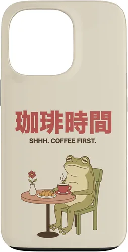 Vista 10 de Japanese Coffee Time Frog Retro Cafe Aesthetic Case for iPhone 17