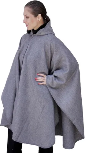 Vista 2 de Manto de alpacalana con capucha Cabo, talla única, Gris (Soft Gray)