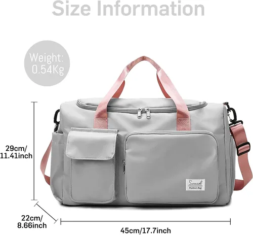 Vista 2 de Suruid Bolsa de gimnasio deportiva con compartimento para zapatos, bolsa de viaje con bolsillo separado seco y húmedo para hombres y mujeres, bolsa