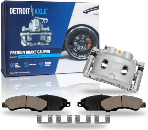 Vista 63 de Detroit Axle - Kit de freno delantero para Dodge Ram 1500 Durango Dakota Chrysler Aspen Dakota Driver Side Disco Freno Pinza de freno de cerámica