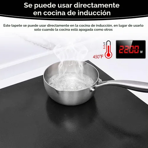 Vista 6 de KITCHENRAKU KR Alfombrilla protectora grande para placa de inducción de 21.2 x 35.4 pulgadas, (magnética) de grado alimenticio, cubiertas