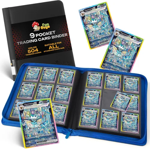 Vista 12 de Toploader - Carpeta de almacenamiento para tarjetas intercambiables, 384 12 bolsillos para Yugioh, MTG, TCG, carpetas de tarjetas para tarjetas