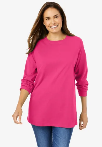 Vista 6 de Woman Within Camiseta perfecta de manga larga con cuello redondo para mujer