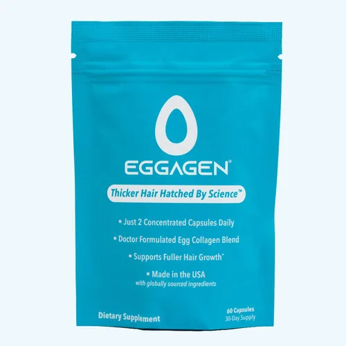 Eggagen - Suplemento avanzado para el crecimiento del cabello diseñado para la biología de las mujeres, soporta cabello más completo, más grueso,