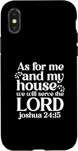 Vista 5 de iPhone 13 Pro Max As For Me and My House We Will Serve The Lord Bible Verse Case