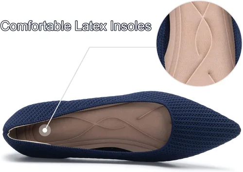 Vista 4 de youngshow Zapatos de tacón para mujer, cómodos tacones de punto para mujer, tacón grueso, puntera cerrada, sin cordones, para fiesta, oficina