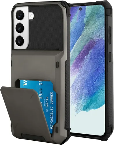 Vista 136 de Funda tipo cartera para Samsung Galaxy S22 con ranura para 2 tarjetas de crédito Funda a prueba de golpes Hybrid Heavy Duty Protection Armor Funda