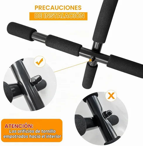 Vista 6 de ENERGI CORE Barra de dominadas para puerta – Barra de barbilla de agarre múltiple, no requiere tornillos – Barra de marco de puerta resistente