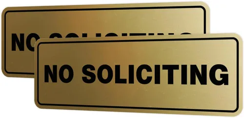 Vista 45 de Estándar No Soliciting Door/Wall Sign - Negro - Pequeño