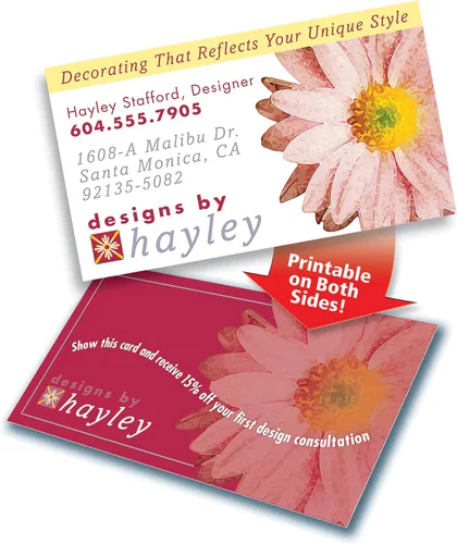 Vista 3 de Tarjetas de empresa, de Avery, bordes lisos, imprimibles, para impresoras de inyección, color blanco mate, Blanco