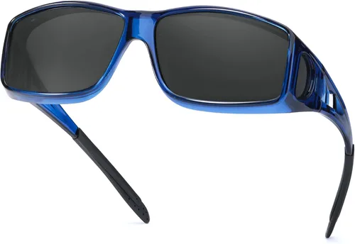 Vista 8 de IGnaef Fit Over Glasses Sunglasses for Men Women C01 Azul Azul Espejo