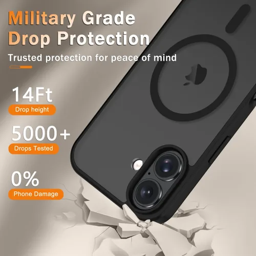 Vista 188 de Funda para Google Pixel 10 Pro XL, cubierta magnética mate, color negro Fit for MagSafe, Screen Protector included, Shockproof Military Grade
