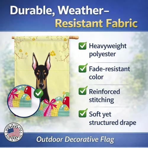 Vista 828 de Caroline's Treasures BB1923GF Bandera decorativa para jardín con diseño de Border Collie, para caza de huevos de Pascua, para jardín, jardín, patio