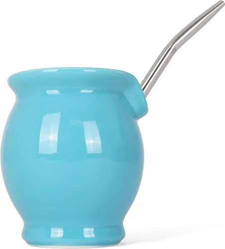 Vista 3 de Ceramic Mate - Juego de calabaza y bombilla – Calabaza de yerba mate – Taza mate fácil de limpiar, popote de filtro para té de yerba mate y bebidas