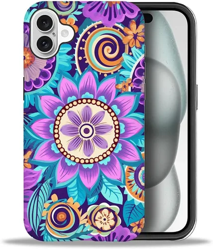 Vista 15 de CARLOCA Compatible con iPhone 12, Funda de Art Deco con patrón, TPU suave + PC duro 2 en 1, Funda protectora única con patrón, antiarañazos, TPU