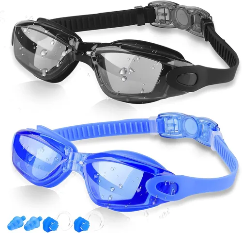 Vista 12 de COOLOO Gafas de natación, paquete de 2 gafas de natación para hombres y mujeres, gafas de natación para adultos, jóvenes, adolescentes, niños, gafas