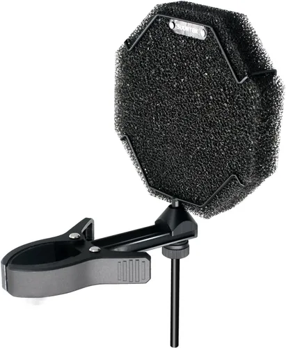 Vista 9 de Suuntok - Filtro de pop para micrófono para Blue Yeti y otros micrófonos, pantalla de viento de doble capa con clip de cuello de ganso flexible