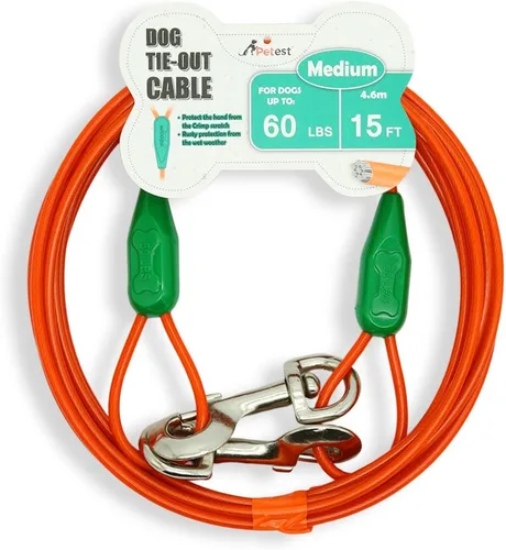 Vista 24 de Petest Cable de amarre reflectante de 15 pies para perros pequeños de hasta 35 libras