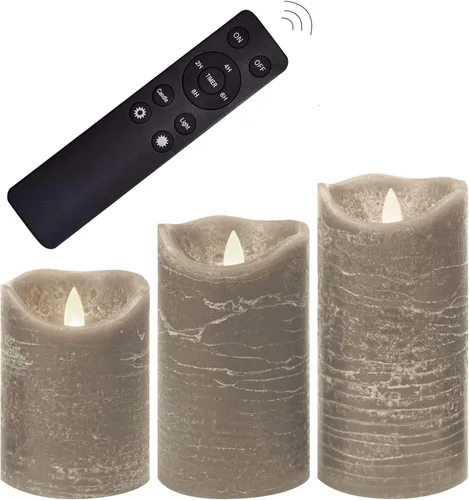 Vista 21 de CANDLE CHOICE Velas sin llama que cambian de color a pilas con temporizador remoto, cera real, parpadeante, eléctrica, multicolor, luces LED