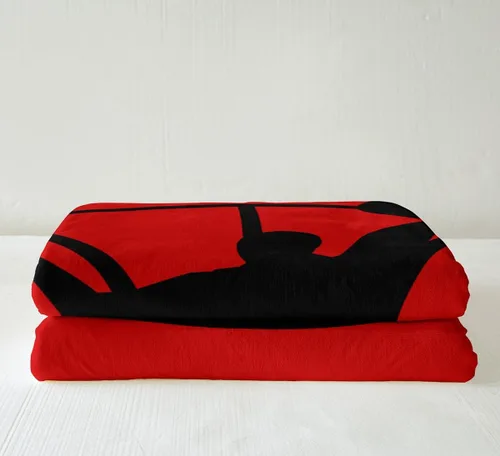 Vista 4 de Manta de cama de baloncesto para juegos deportivos, manta ligera, suave y acogedora de lujo, manta de forro polar rojo y negro, manta de franela