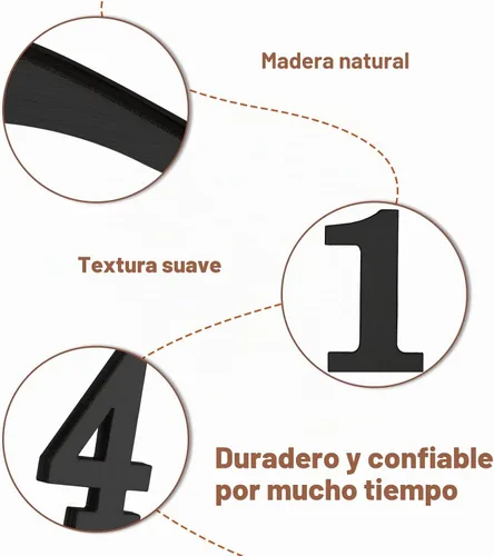Vista 3 de Jetec - Kit de números de reloj de madera de 75 piezas en 5
