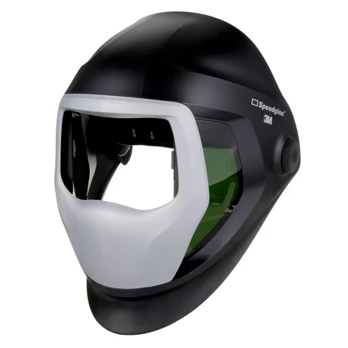 Vista 5 de Casco 3 M Speedglas 9100, seguridad para soldar 06-0300–51SW, estuche de repuestos con ventanas laterales, diadema y panel frontal plateado