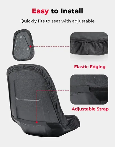 Vista 4 de KEMIMOTO Funda para Asiento de UTV con Orificios de Drenaje - Oxford 1680D Resistente al Agua y de Alta Capacidad Compatible con Hisun/Axis 500 700