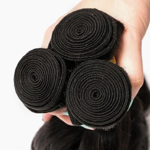 Vista 4 de 10.93 oz 28 30 32 pulgadas paquetes de cabello humano suelto onda profunda #1b Negro LD