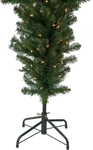 Vista 5 de Northlight Árbol de Navidad artificial de abeto verde preiluminado de 7.5 pies, luces transparentes