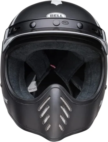 Vista 8 de Bell Moto-3 FH Old Road - Casco de motocicleta unisex para adultos, color negro mate/blanco brillante/blanco, M