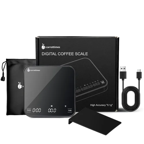Vista 7 de Mini báscula de café recargable con temporizador, escala de espresso de precisión de 4.4 lbs/0.004 oz, báscula de café digital portátil con 4 modos