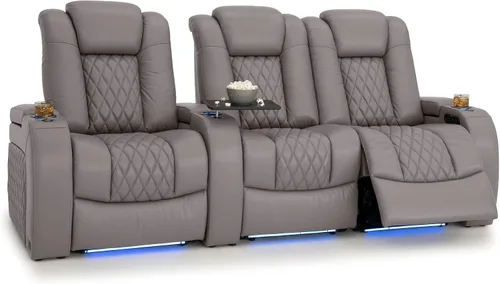 Vista 130 de Seatcraft Asiento de cine en casa Diamante Marrón Reclinable Individual