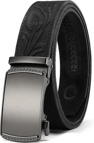 Vista 30 de CHAOREN Cinturón para hombre de cuero con trinquete - Ajuste personalizable, estilo sin esfuerzo (35 mm)