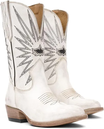 Vista 3 de Mezcalero Botas vaqueras para Mujer con costuras occidentales tradicionales en la caña - Mezcal