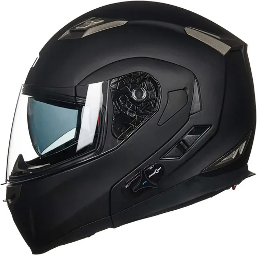 Vista 14 de ILM - Casco de motocicleta modular con visera solar abatible, Bluetooth integrado, intercomunicador, Mp3 Modelo 953/953 PRO
