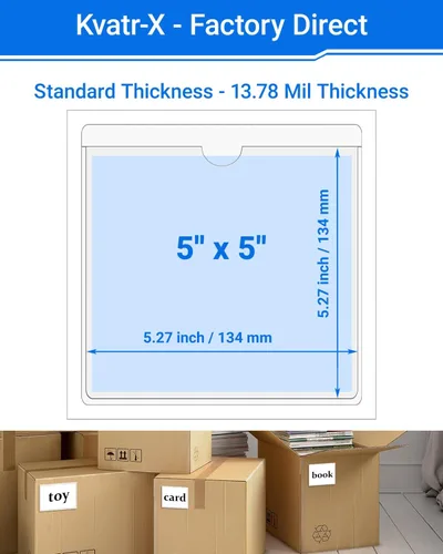 Vista 144 de 30 PCS Clear Self Adhesive Plastic Label Pockets, Top Loading Business & Library Index Card Holders, Peel and Stick Sleeves for Storage Bins, Totes