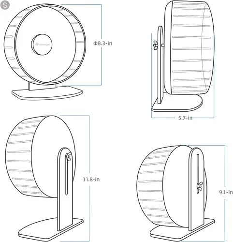 Vista 5 de Niteangel Ruedas de ejercicio súper silenciosas para hámster: ruedas giratorias silenciosas para hámster con soporte ajustable para hámsters, Verde