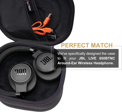 Vista 4 de LTGEM - Funda rígida para auriculares JBL, color gris y negro