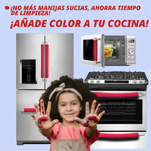 Vista 7 de Volecy - Juego de 6 fundas lavables de terciopelo para manijas de puerta de refrigerador, manija de electrodoméstico para refrigerador, microondas