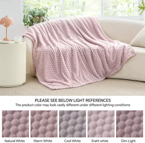 Vista 146 de BEDELITE Manta de forro polar para sofá y cama, manta decorativa de jacquard 3D de almendra, súper suave y acogedora, manta mullida cálida adecuada