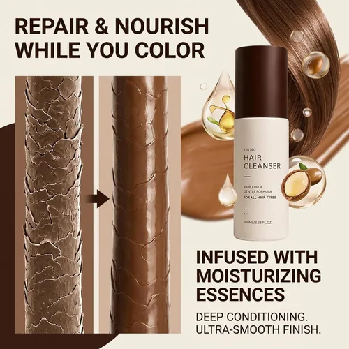 Vista 5 de Pearwood Color Shampoo 3-in-1 Semi-Permanent Hair Dye (Black)