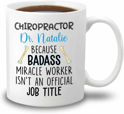 Vista 14 de Taza de té blanca personalizada con nombre quiropráctico de 11 onzas, 15 onzas, taza de café quiropráctico personalizada, taza de café quiropráctica